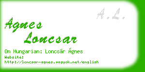 agnes loncsar business card
