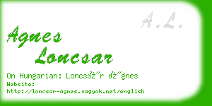 agnes loncsar business card